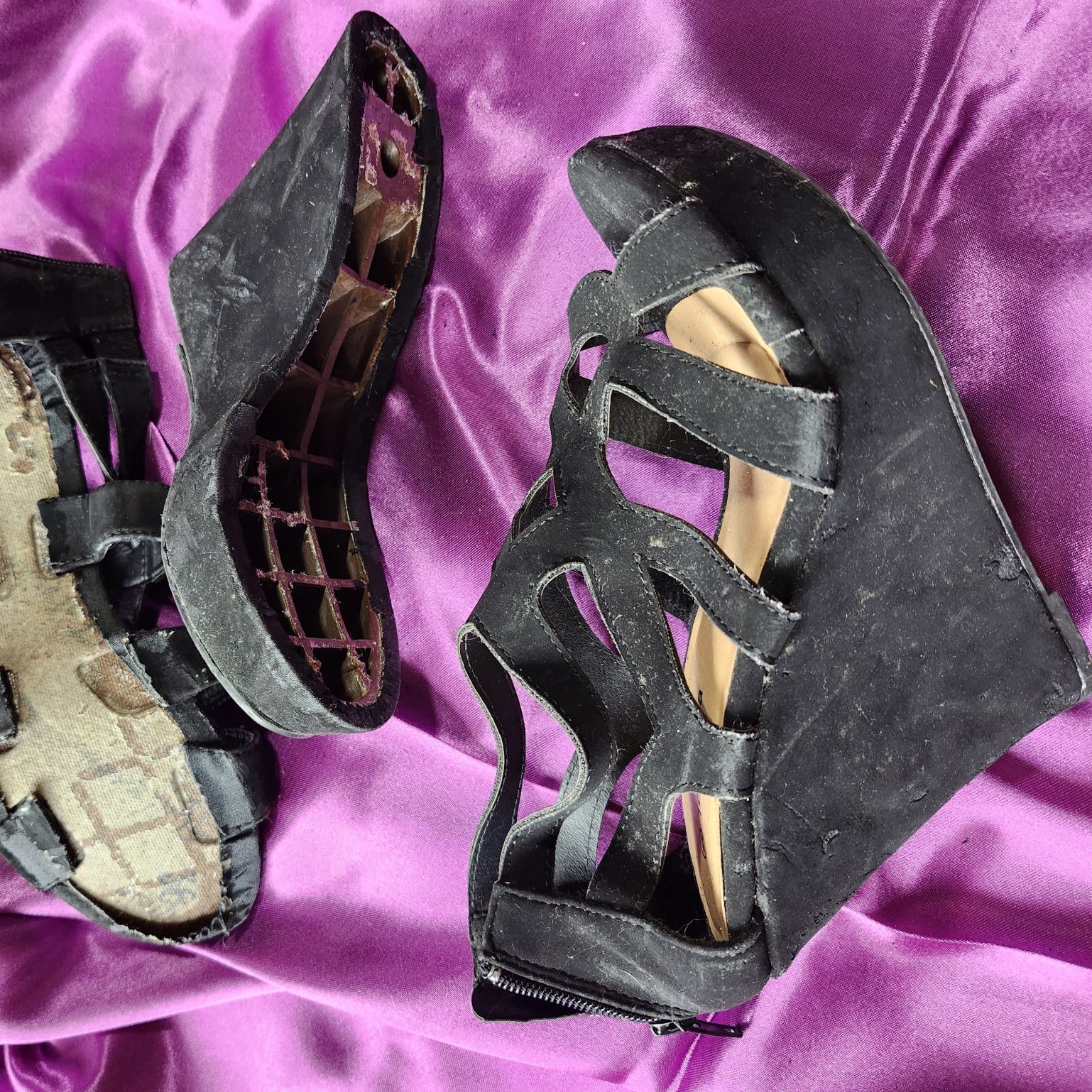 Natalies Destroyed Black Heels