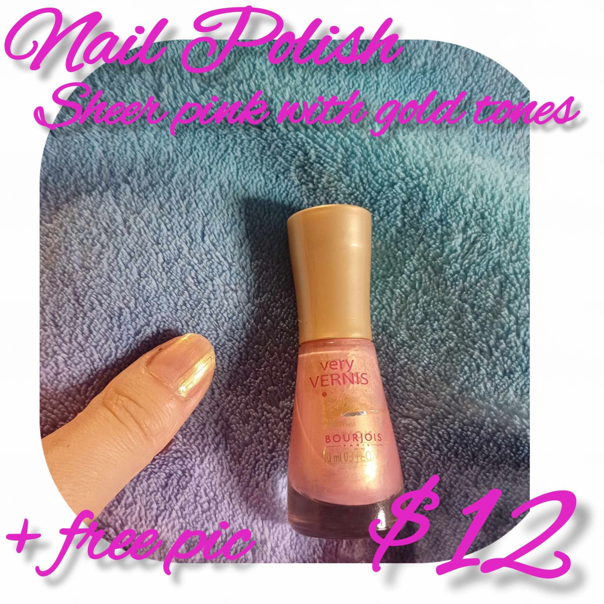 sheer pink with gold tones soft polish