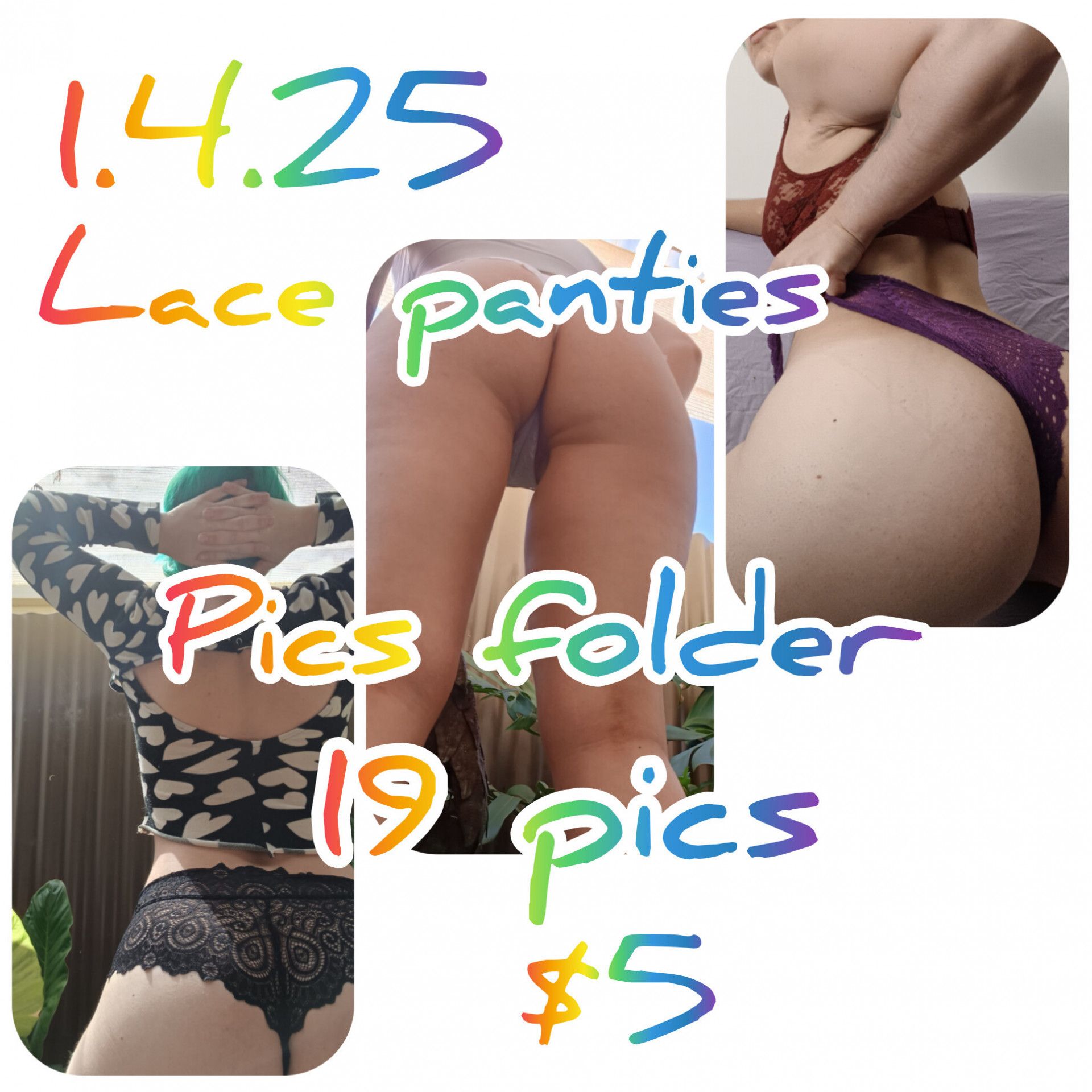 1425 Lace panties booty tease x19pics