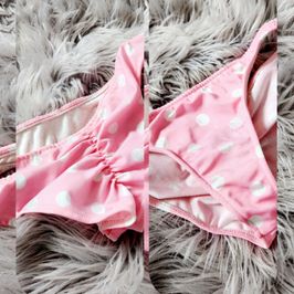 PINK POLKA DOT SCRUNCHED BIKINI BOTTOM