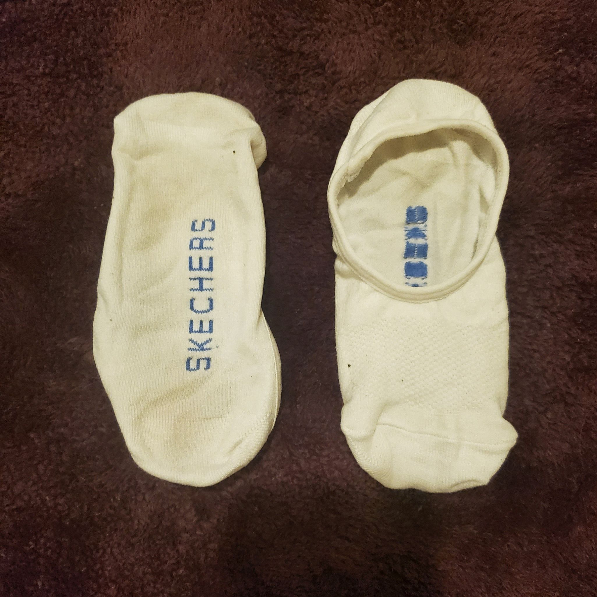 White No Show Sketchers Socks