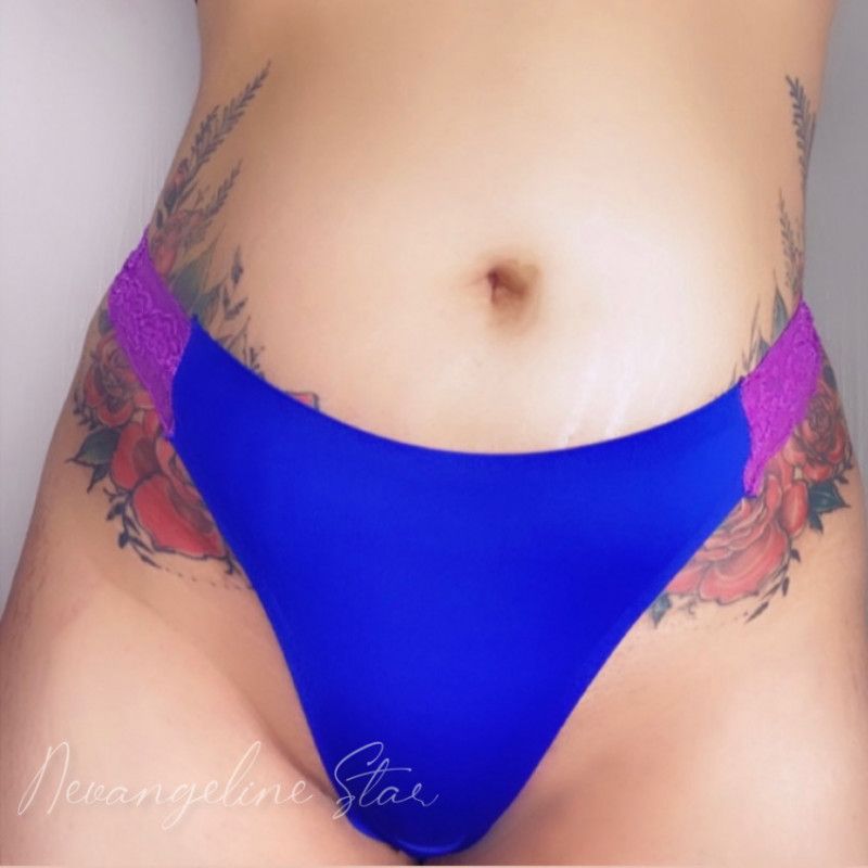 Royal blue and purple Thong