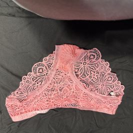 Pink lace panties