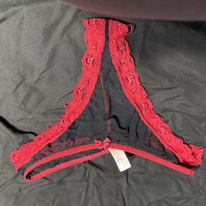 Black and red thong