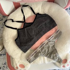 Gray Bralette and Thong Set