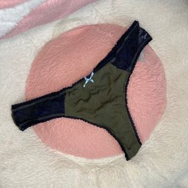 Olive and Navy Thong
