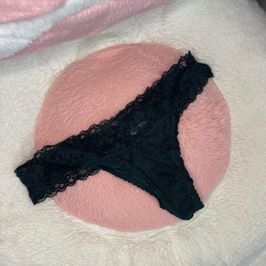Dark Green Lace Thong