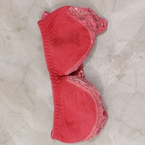 Red colour bra with boobs smell