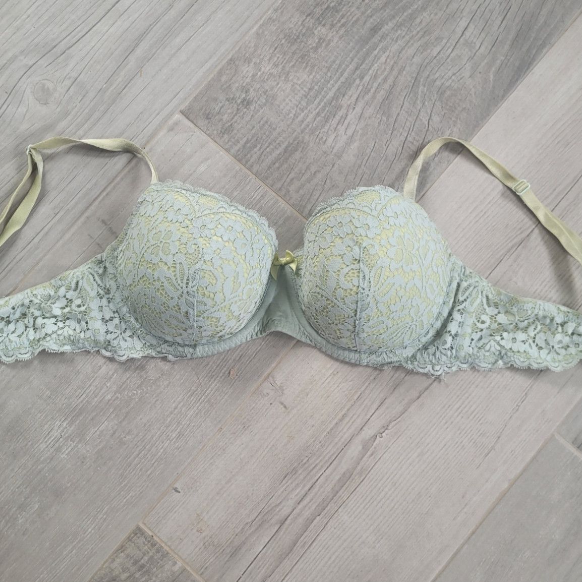 Yellow green  lace bra