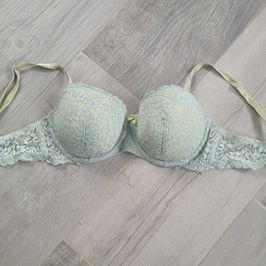 Yellow green lace bra