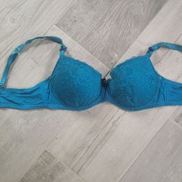 Blue lace bra