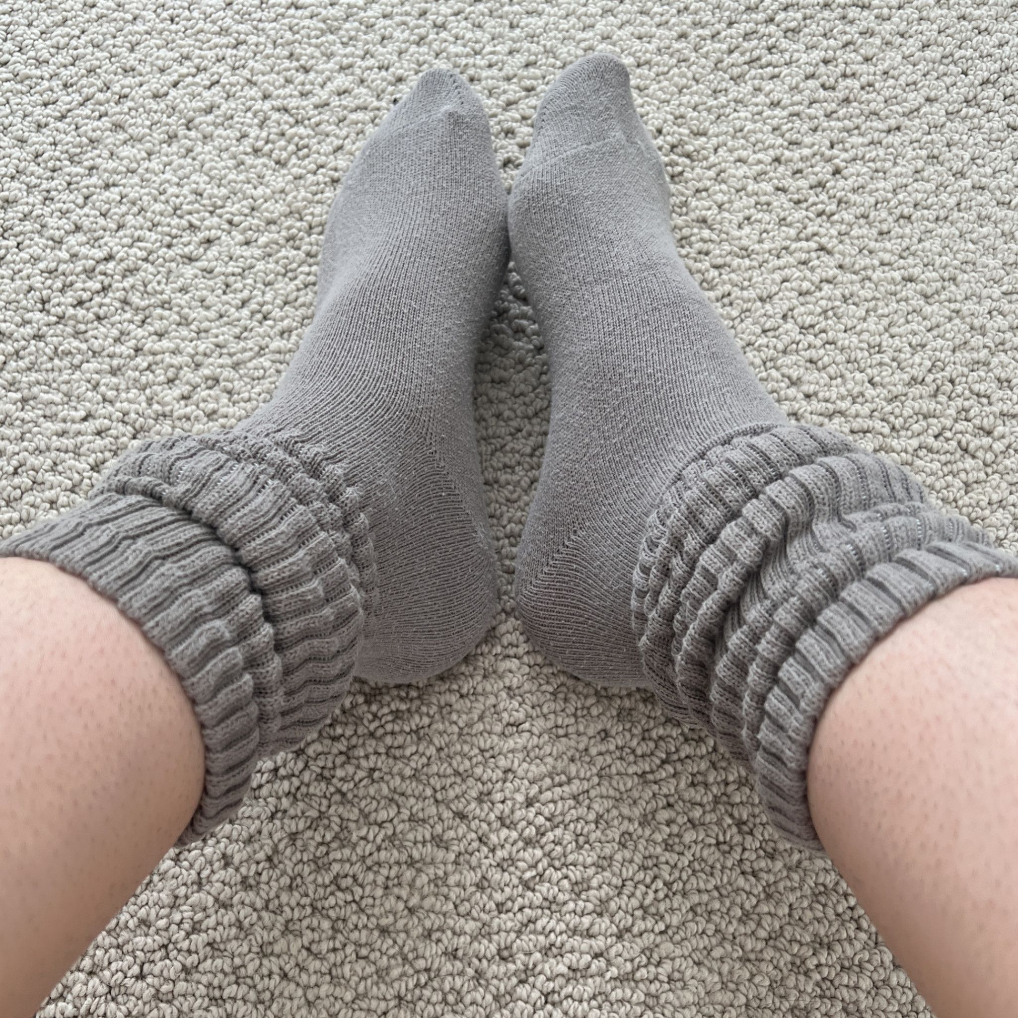 Sweaty Grey Scrunch Socks
