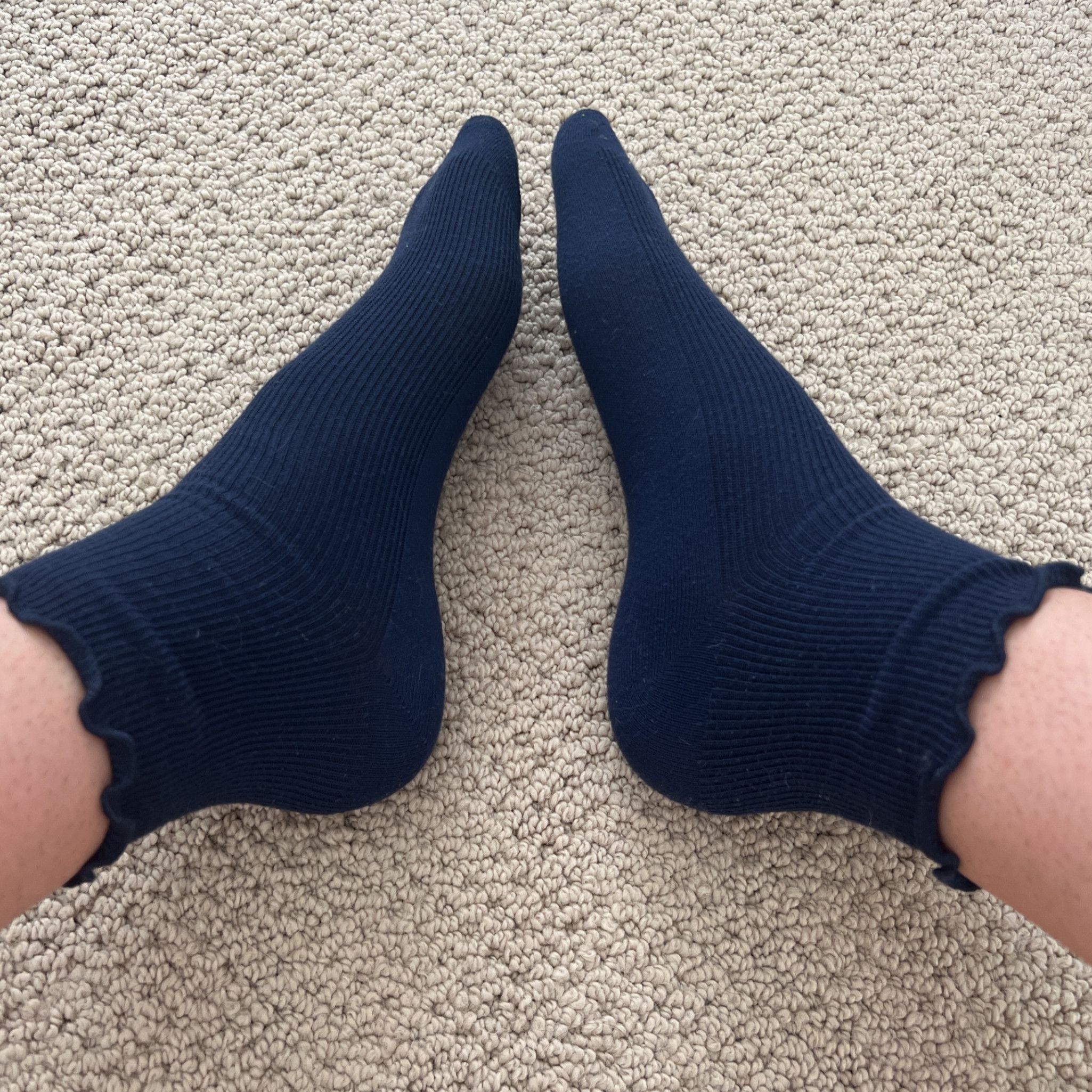 Sweaty Blue Frilly Socks