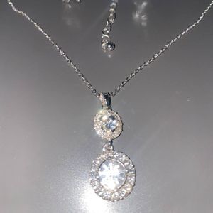 Radiant Silver Tone Crystal Jewelry Set