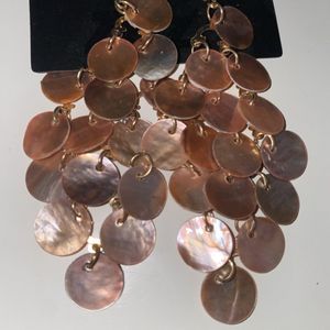 Iridescent Shell Inspired Statement Dangle Earrings