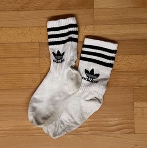Worn Adidas socks with a sweaty smell