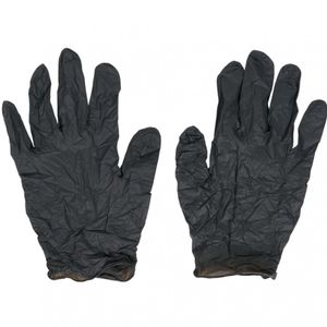 Used black latex gloves