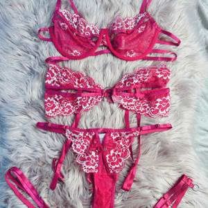 Used Hot Pink and White Lingerie
