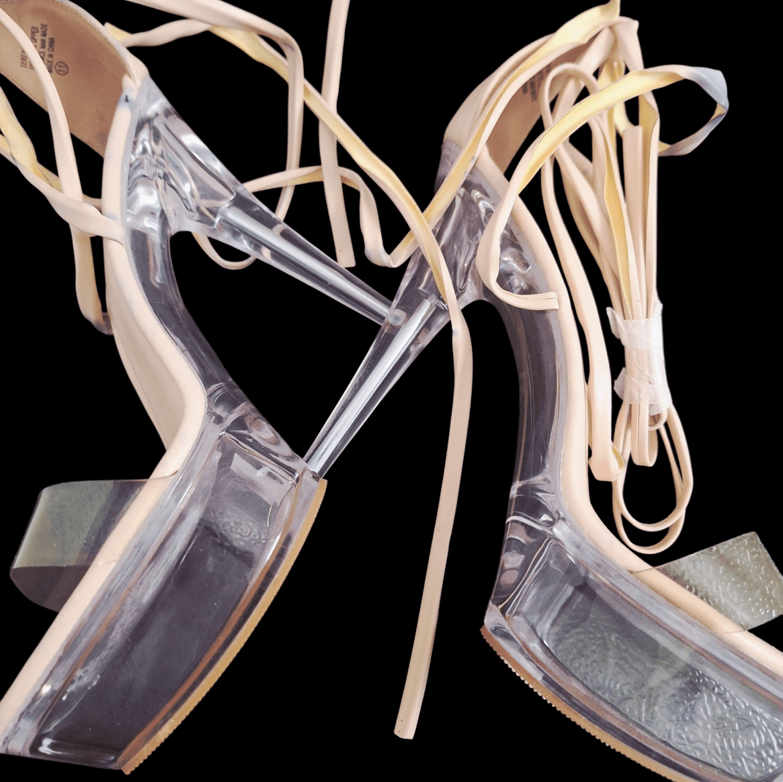 Clear Platform Heels  Lace Up Style