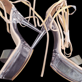 Clear Platform Heels  Lace Up Style