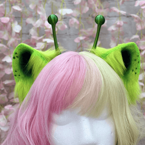 Alien Green Furr Ears and Antenna