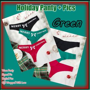 Christmas Thong With Pics and a Christmas Card Signed GREEN