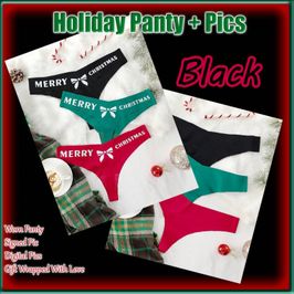 Christmas Thong With Pics and a Christmas Card Signed BLACK