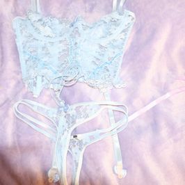 used baby blue Lacey underwear set