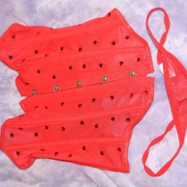 used red corset set