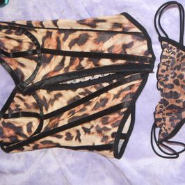 used leopard print corset