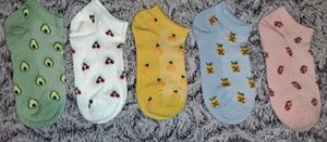 Pastel fruit print ankle socks