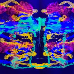 UV reactive rorschach inkblot 12in 9in