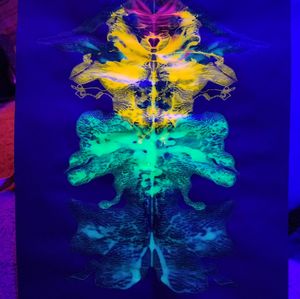 UV reactive rorschach inkblot 12in 9in