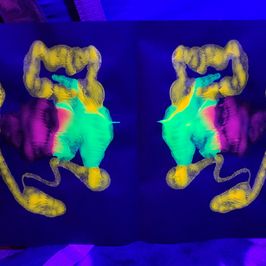 UV reactive rorschach inkblot