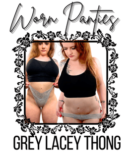 Grey Lacey Thong