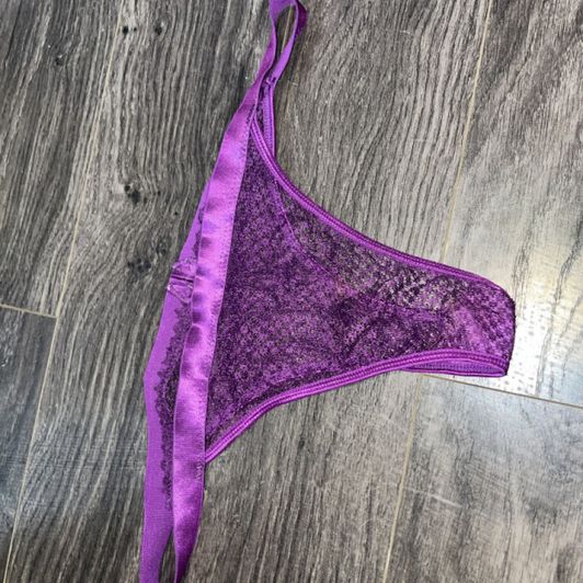Purple panties worn in photshoot
