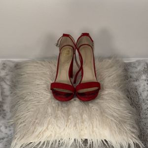 Red Chunky Heels
