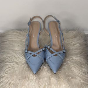Baby blue sling back