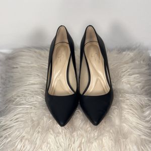 Black matte short heel stilettos