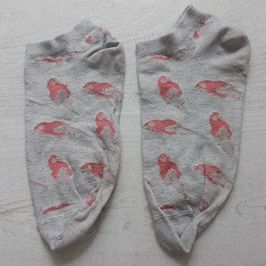 Grey parakeet ankle socks