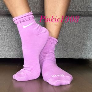 Pretty in Purple: Cozy Slouchy Worn Nike Socks