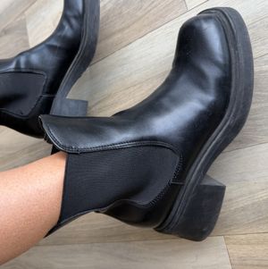 Black leather boots