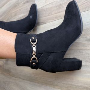Black velvet boots