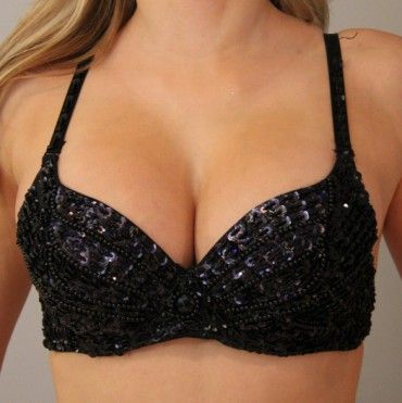 Black Sequin Sparkle Bra