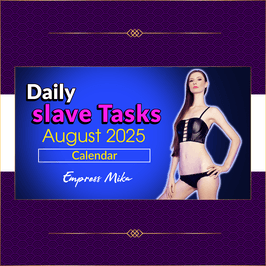 August 2025 Daily slave Tasks Calendar