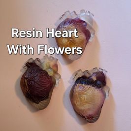 Resin Heart With Flowers