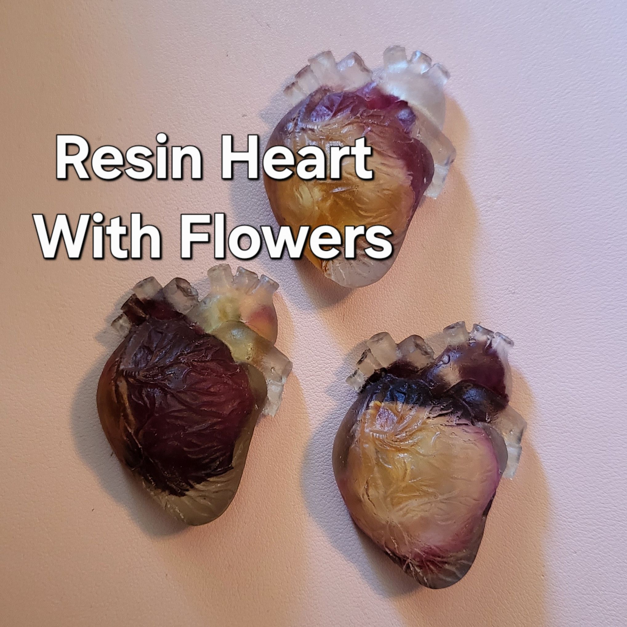 Resin Heart With Flowers