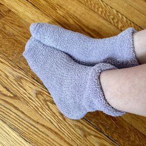 Greyish Purple Fuzzy Socks