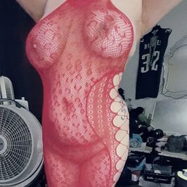 See thru red lingerie no panties
