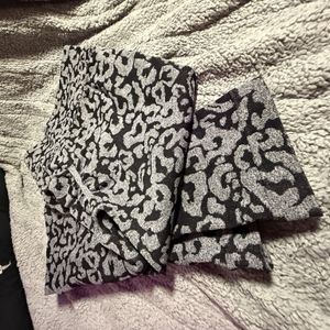 Leopard Print Black And Grey Yoga Pants